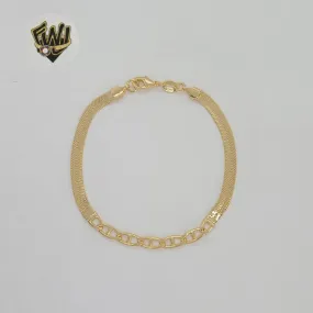 (1-0511) Gold Laminate - 4mm Herringbone Link Bracelet - BGF