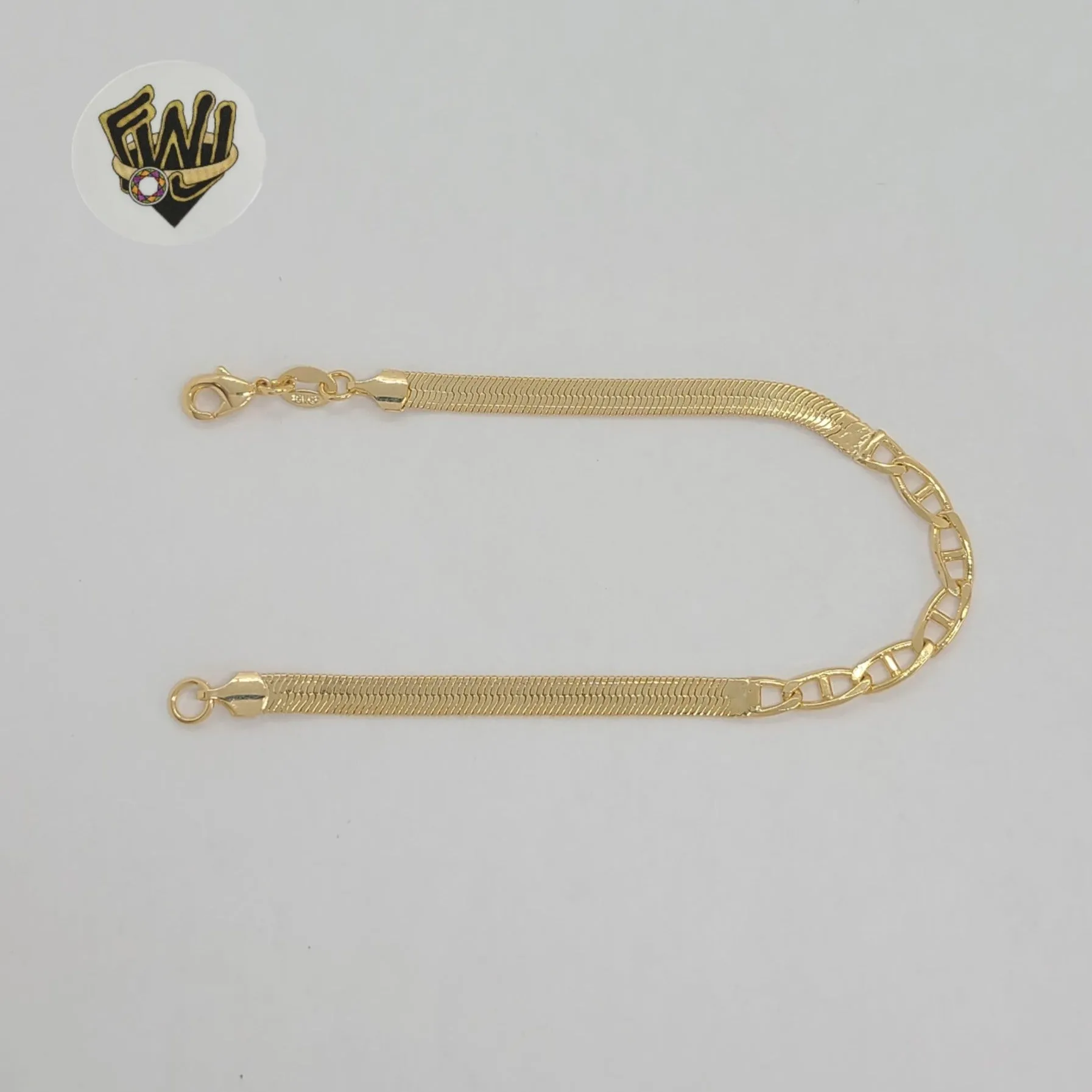 (1-0511) Gold Laminate - 4mm Herringbone Link Bracelet - BGF