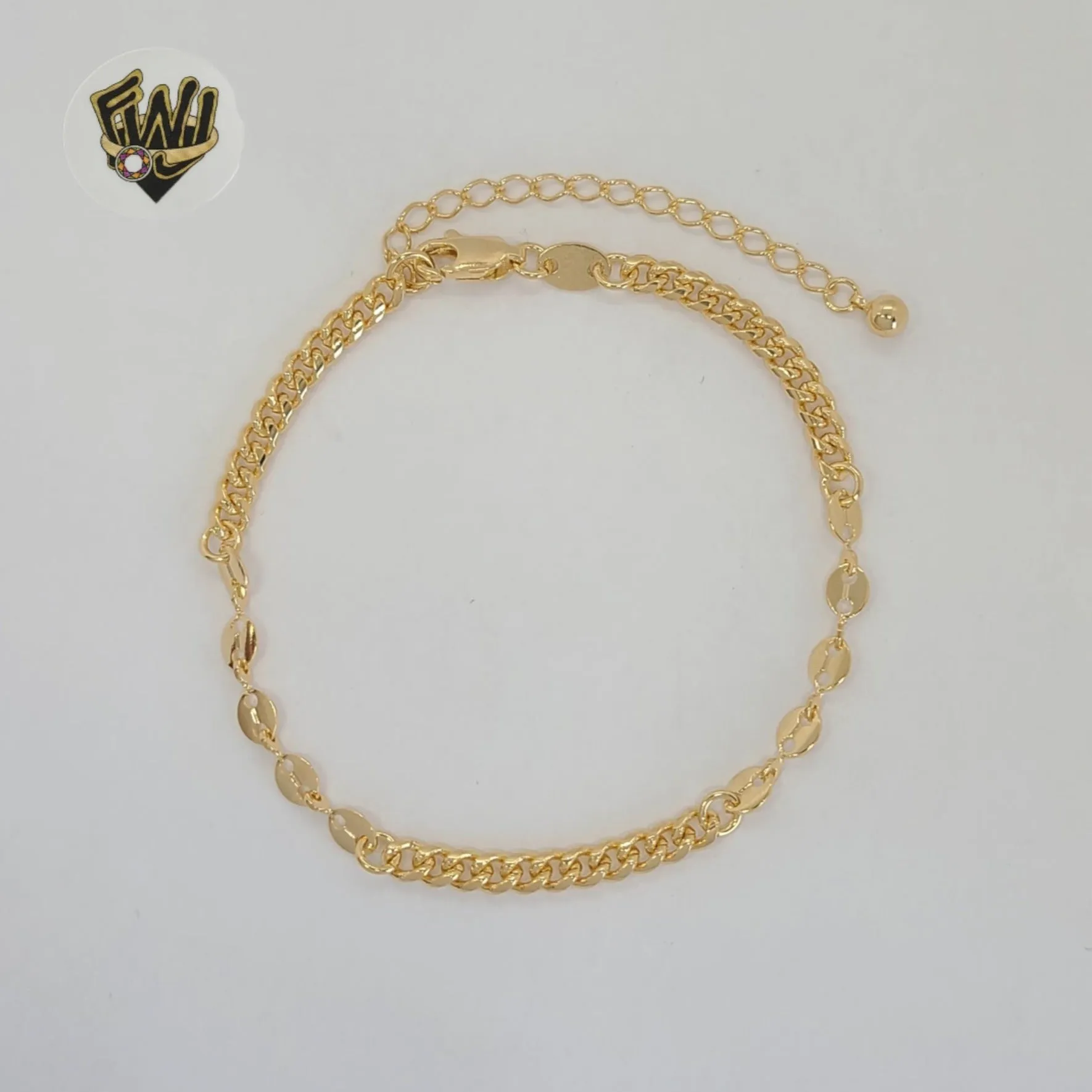 (1-0729) Gold Laminate - 4mm Curb Link Alternative Bracelet - 7 - BGF