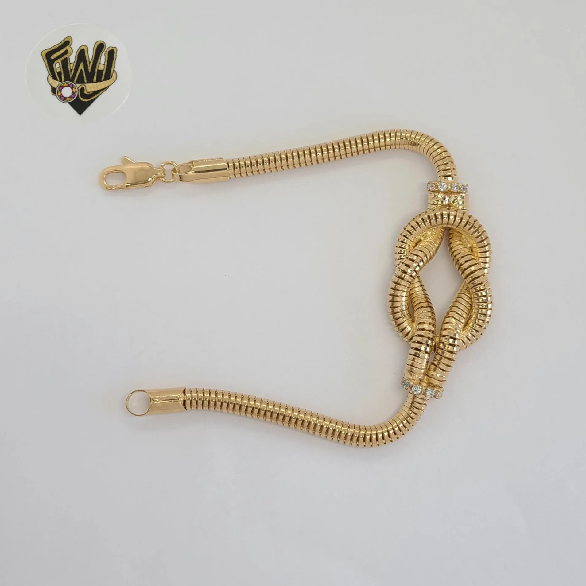 (1-0731) Gold Laminate - 4mm Alternative Snake Link Bracelet - 7.5 - BGF