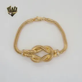 (1-0731) Gold Laminate - 4mm Alternative Snake Link Bracelet - 7.5 - BGF