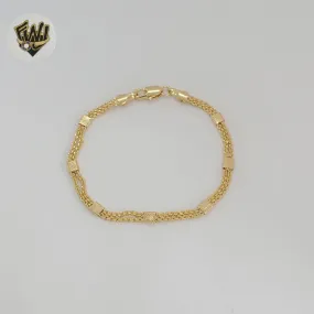 (1-0784) Gold Laminate - 4mm Double Link Bracelet - BGF