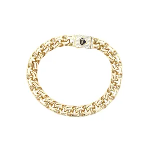 10K Gold High Polish Chino Bracelet 10Mm