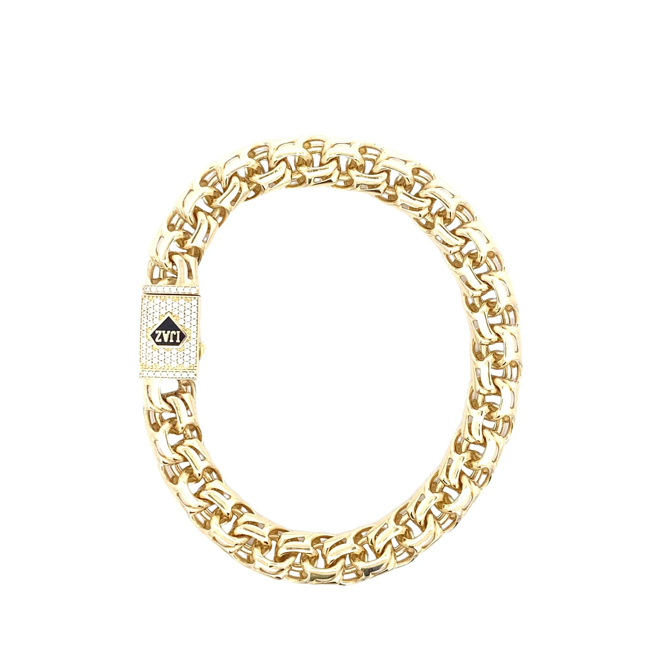 10K Gold High Polish Chino Bracelet 10Mm