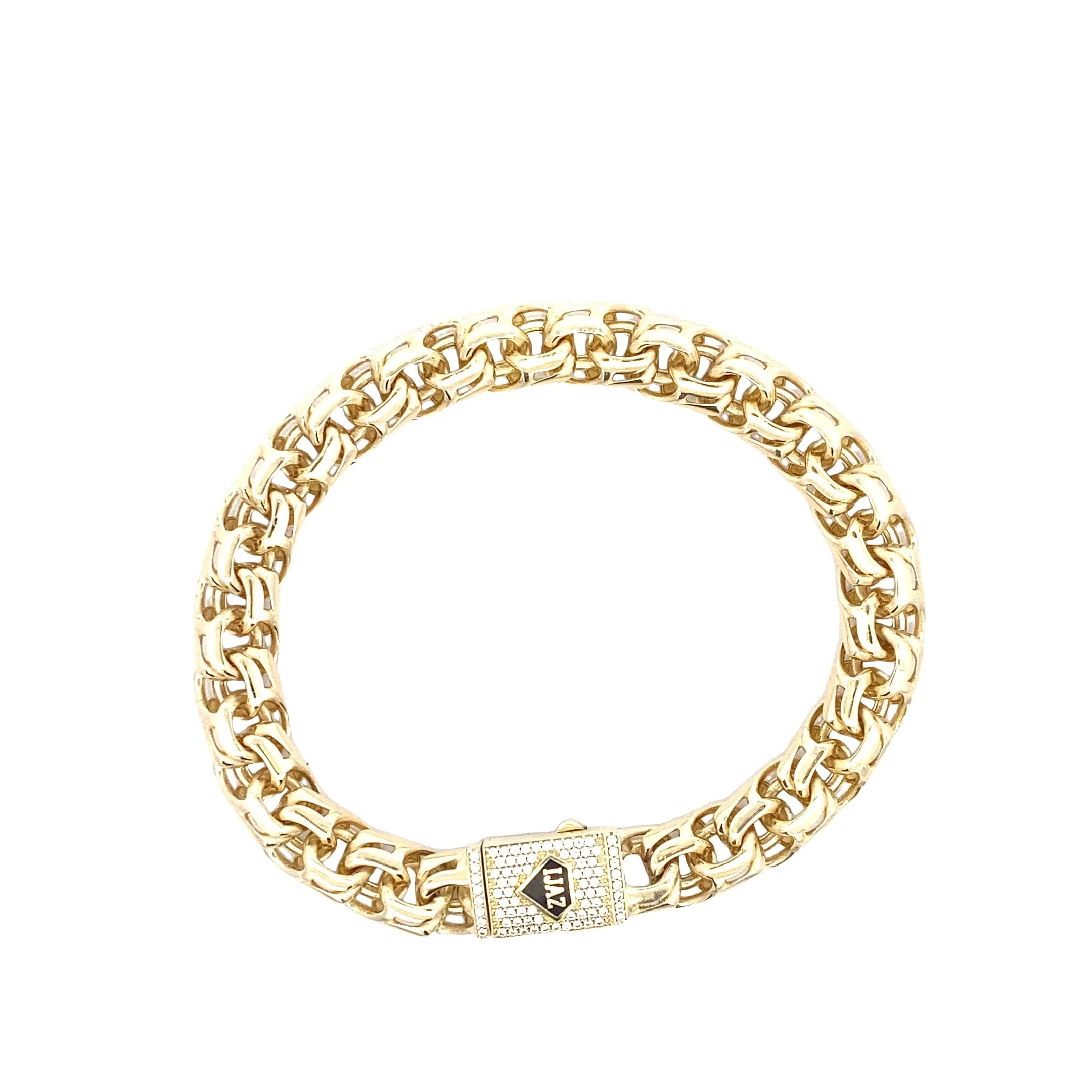 10K Gold High Polish Chino Bracelet 10Mm