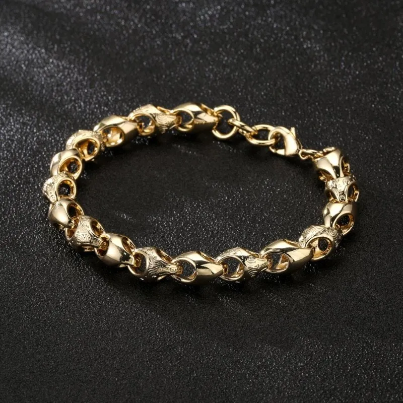 10mm Gold Filled Bonded Acorn Belcher Bracelet 8/9 Inches