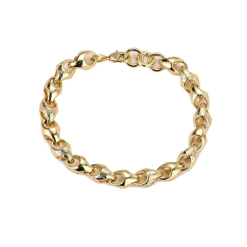 10mm Gold Filled Bonded Acorn Belcher Bracelet 8/9 Inches