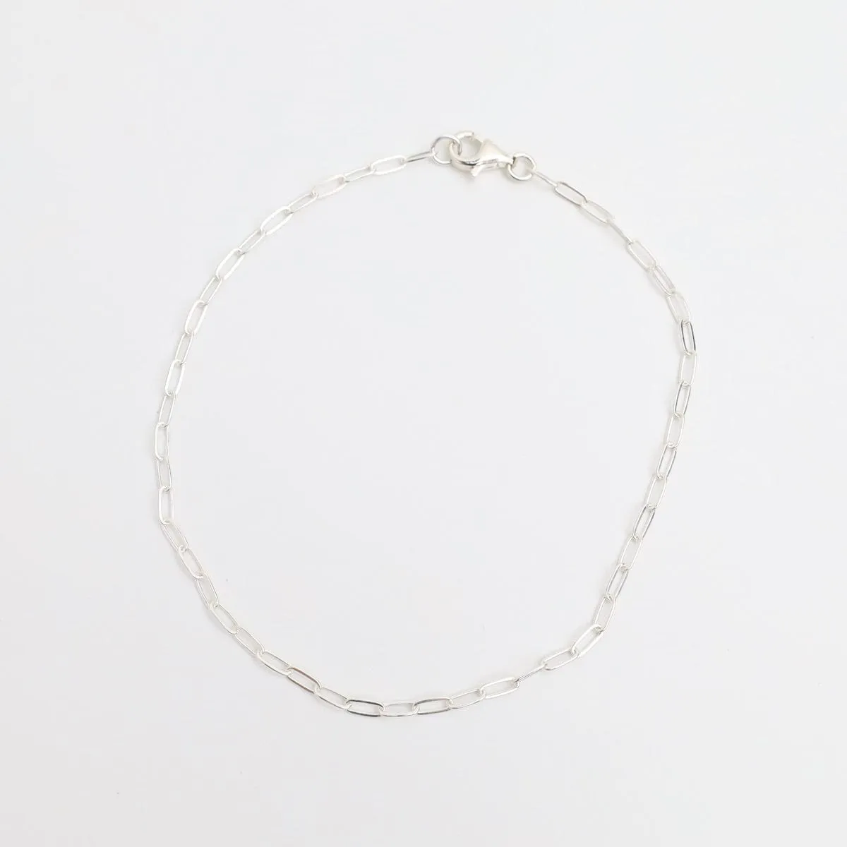 10" Sterling Silver Flat Drawn Cable Chain Anklet