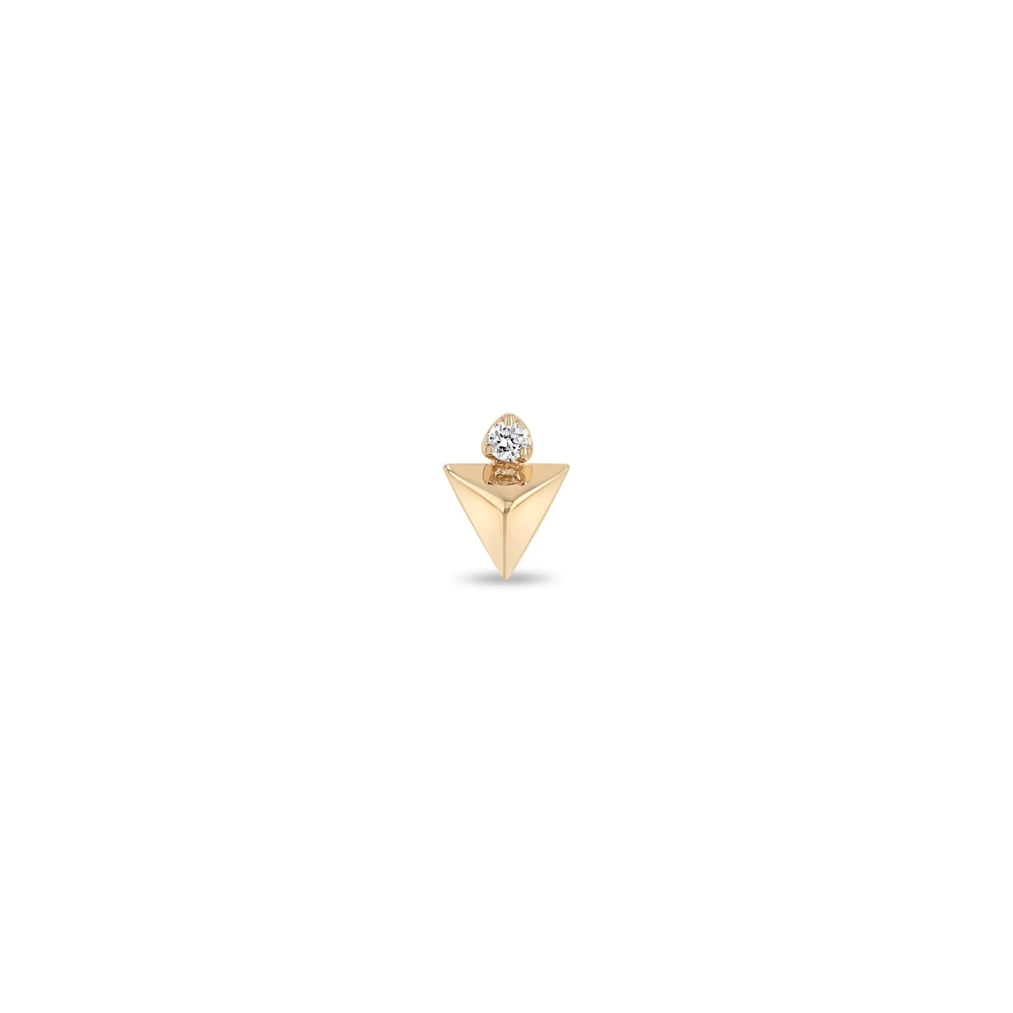 14k Diamond & Triangle Pyramid Studs