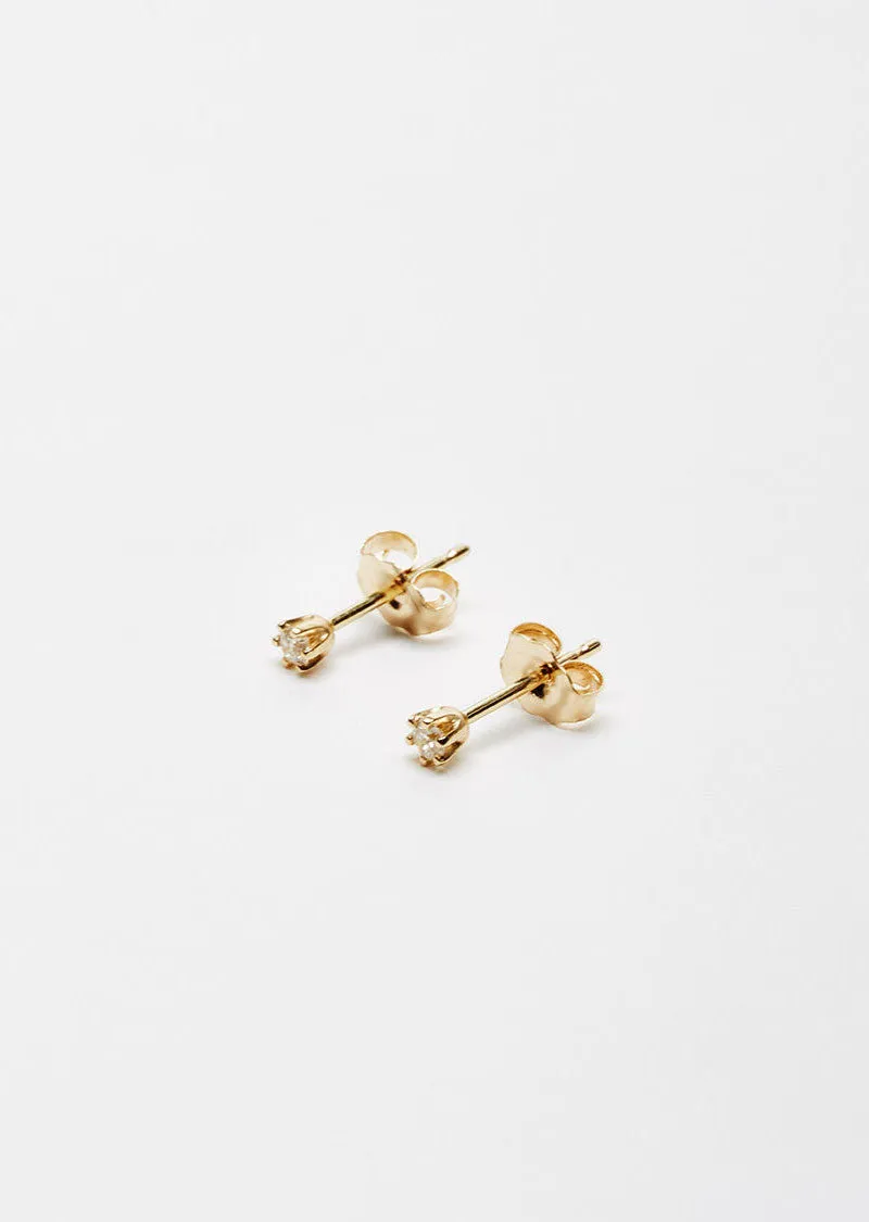 14K Gold Baby Diamond Studs