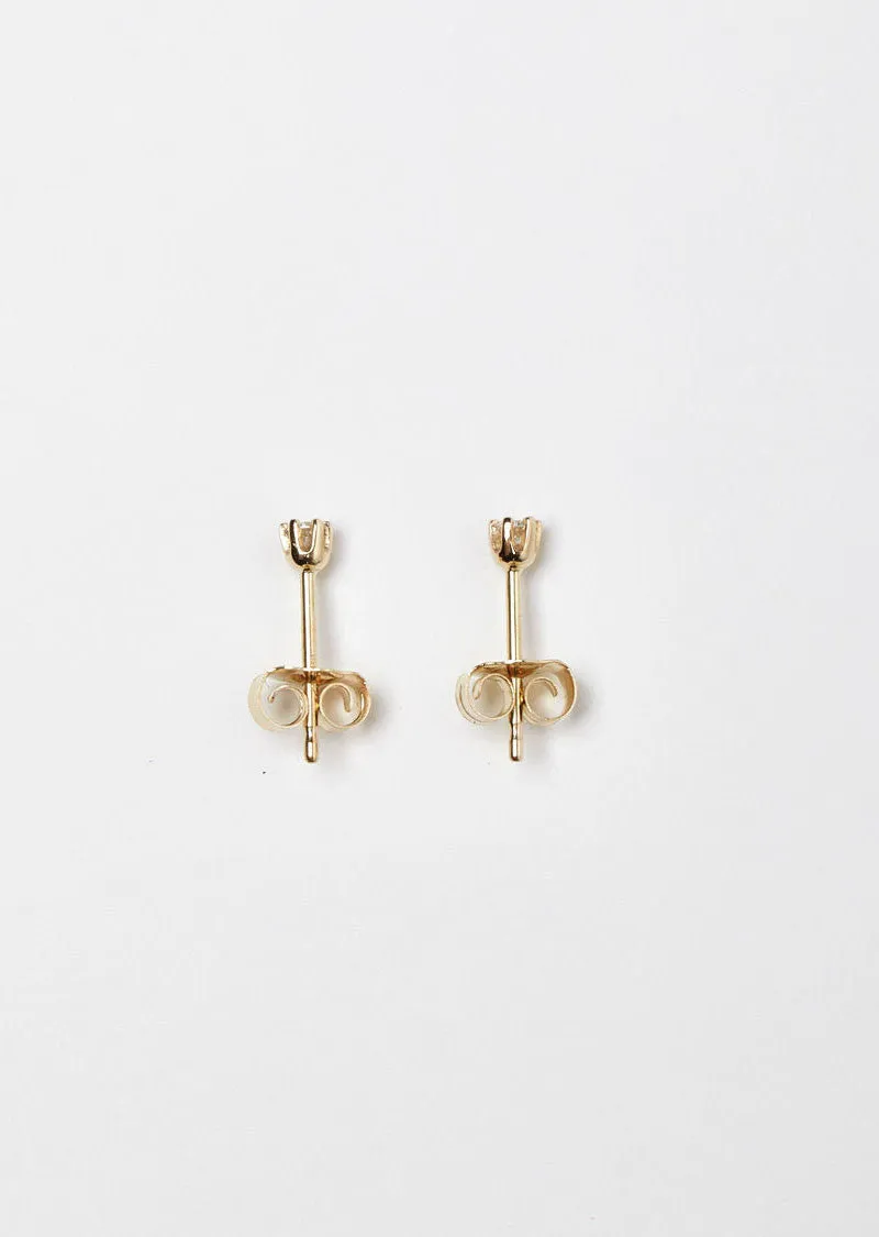 14K Gold Baby Diamond Studs