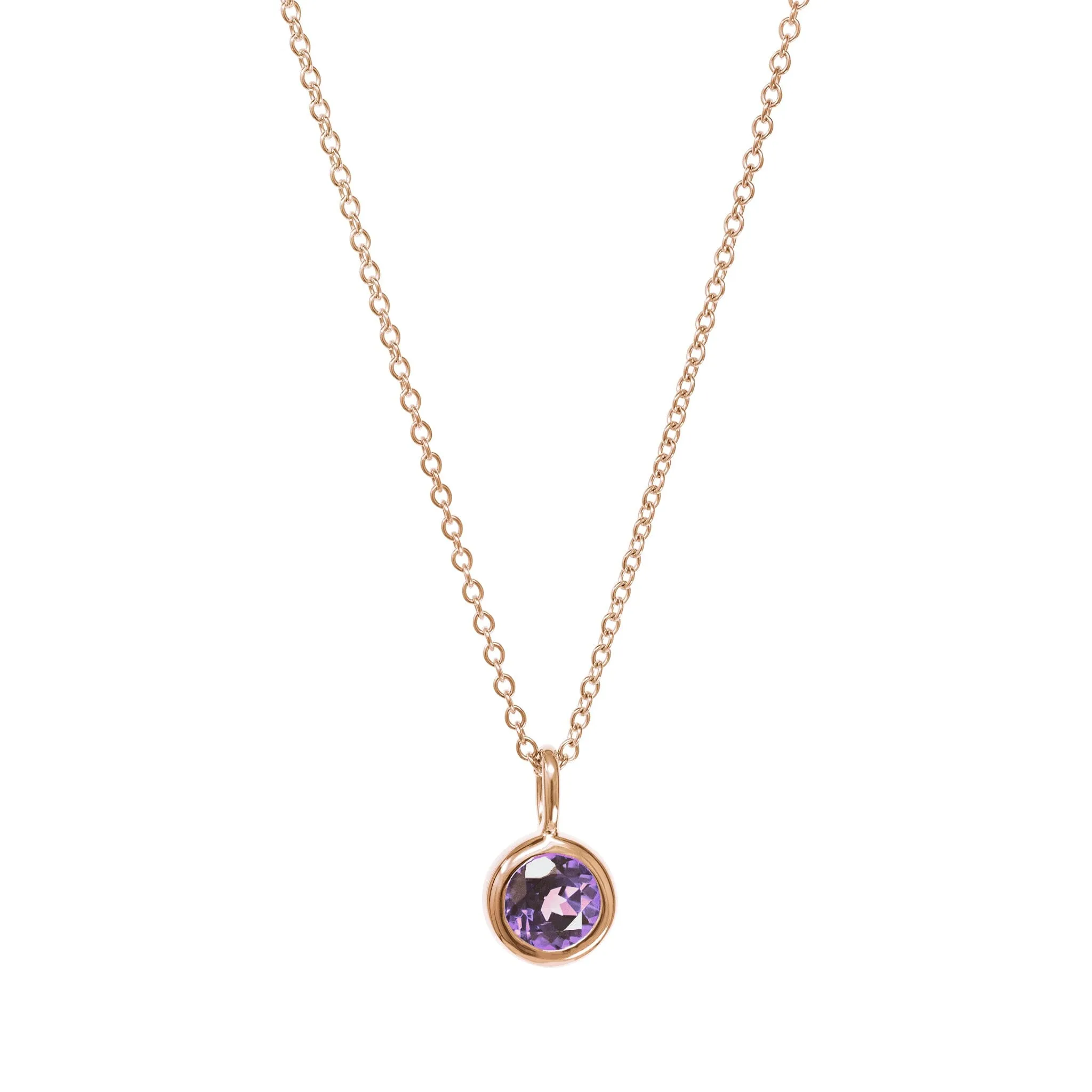 14k Gold Birthstone Charm Necklaces