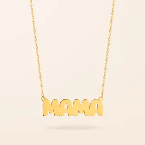 14K Gold Bubble MAMA Necklace