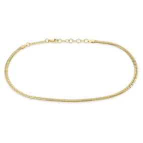 14k Gold Small Snake Chain Anklet