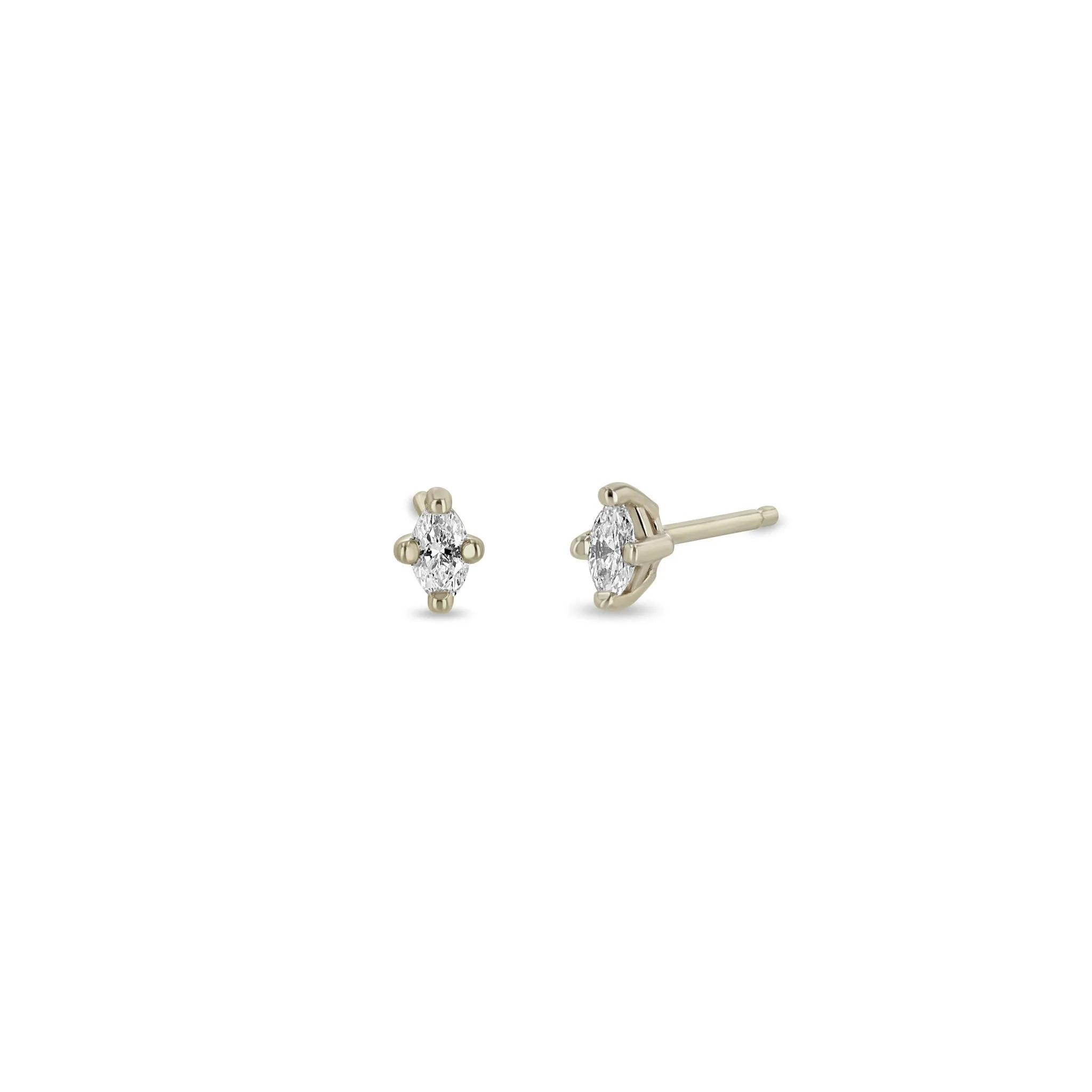 14k Marquise Diamond Studs