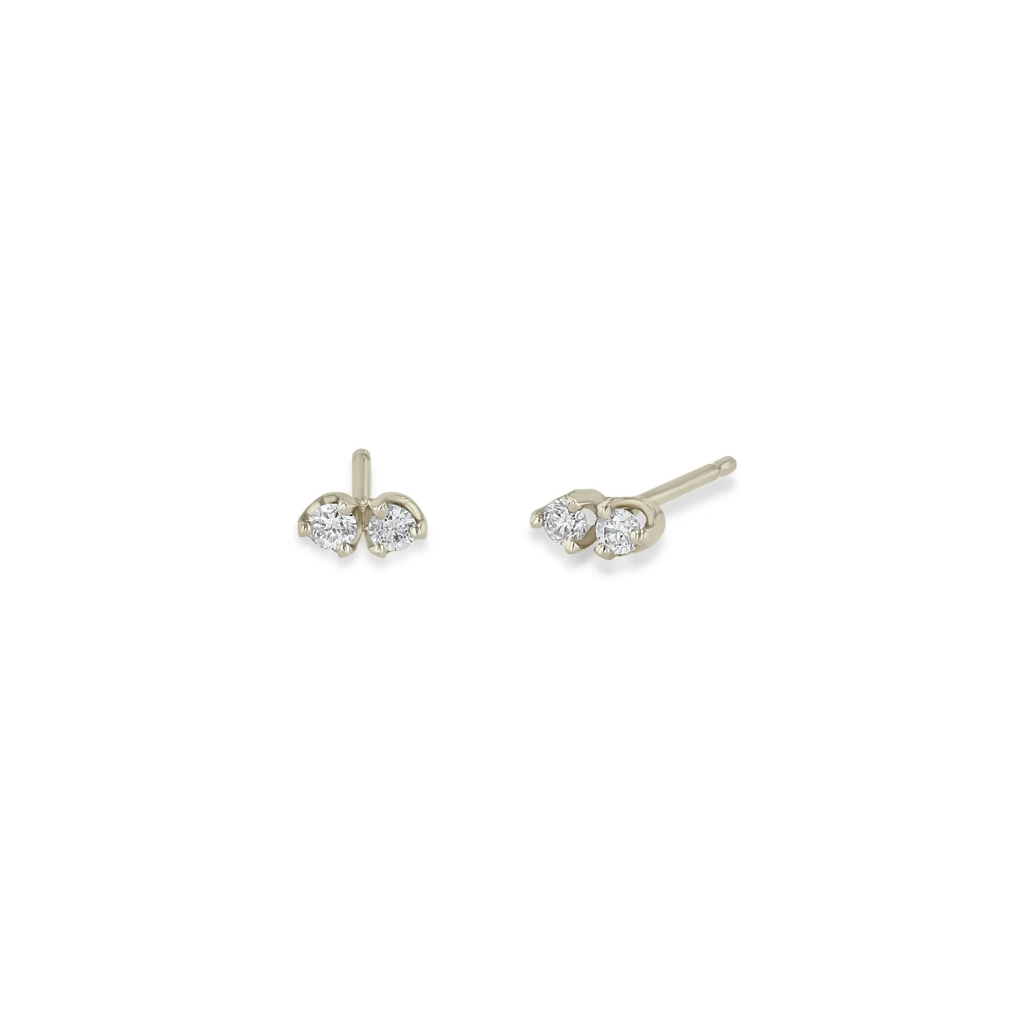 14k Twin Diamond Studs