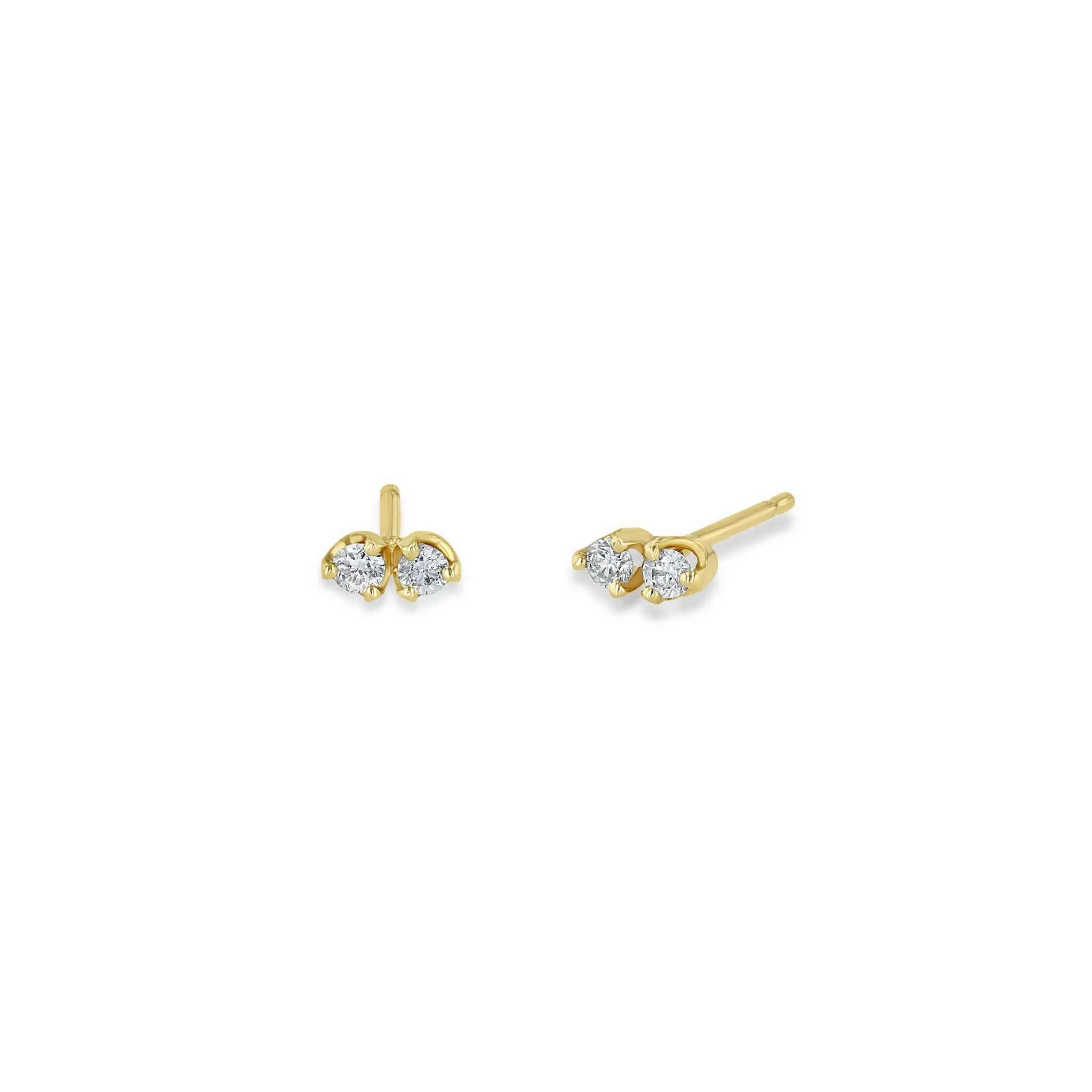 14k Twin Diamond Studs