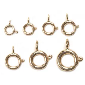 14K White Open Top Spring Rings 4mm to 7mm