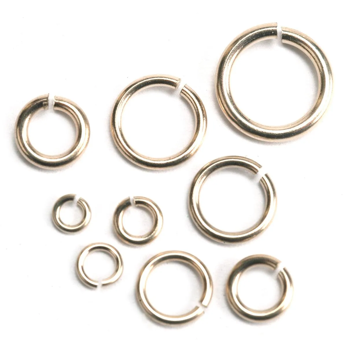 14KW Round Click & Lock Jump Rings-Sold by the Piece