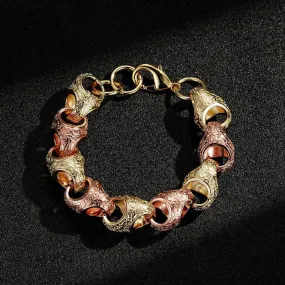 17mm 2 Tone Rose Gold Filled Acorn Bracelet 8/8.5 Inches