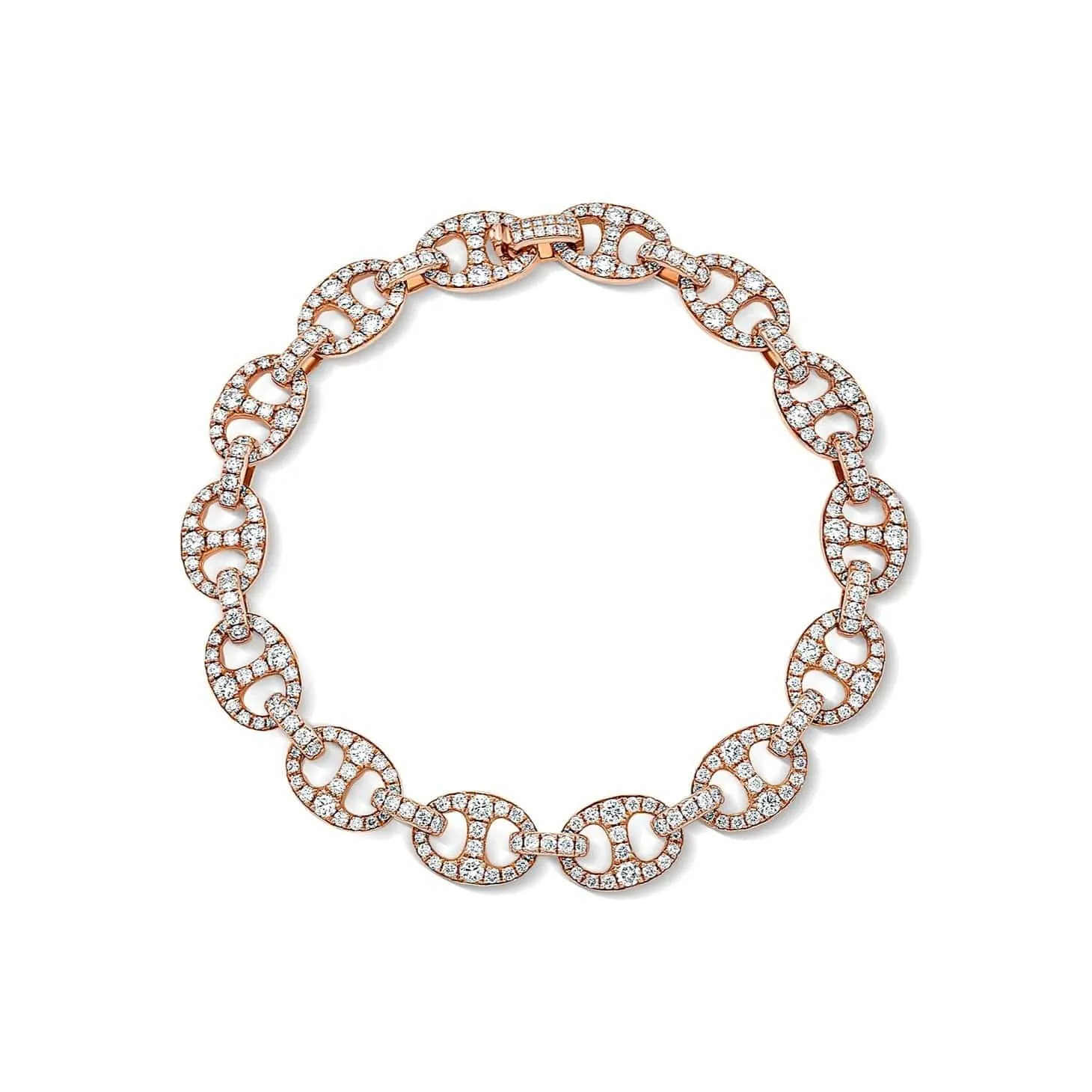 18 kt Rose Gold Diamond Link Bracelet