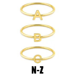 18k Gold PVD Coated Stainless Steel Initial Stacking Rings N-Z / ZRJ9021