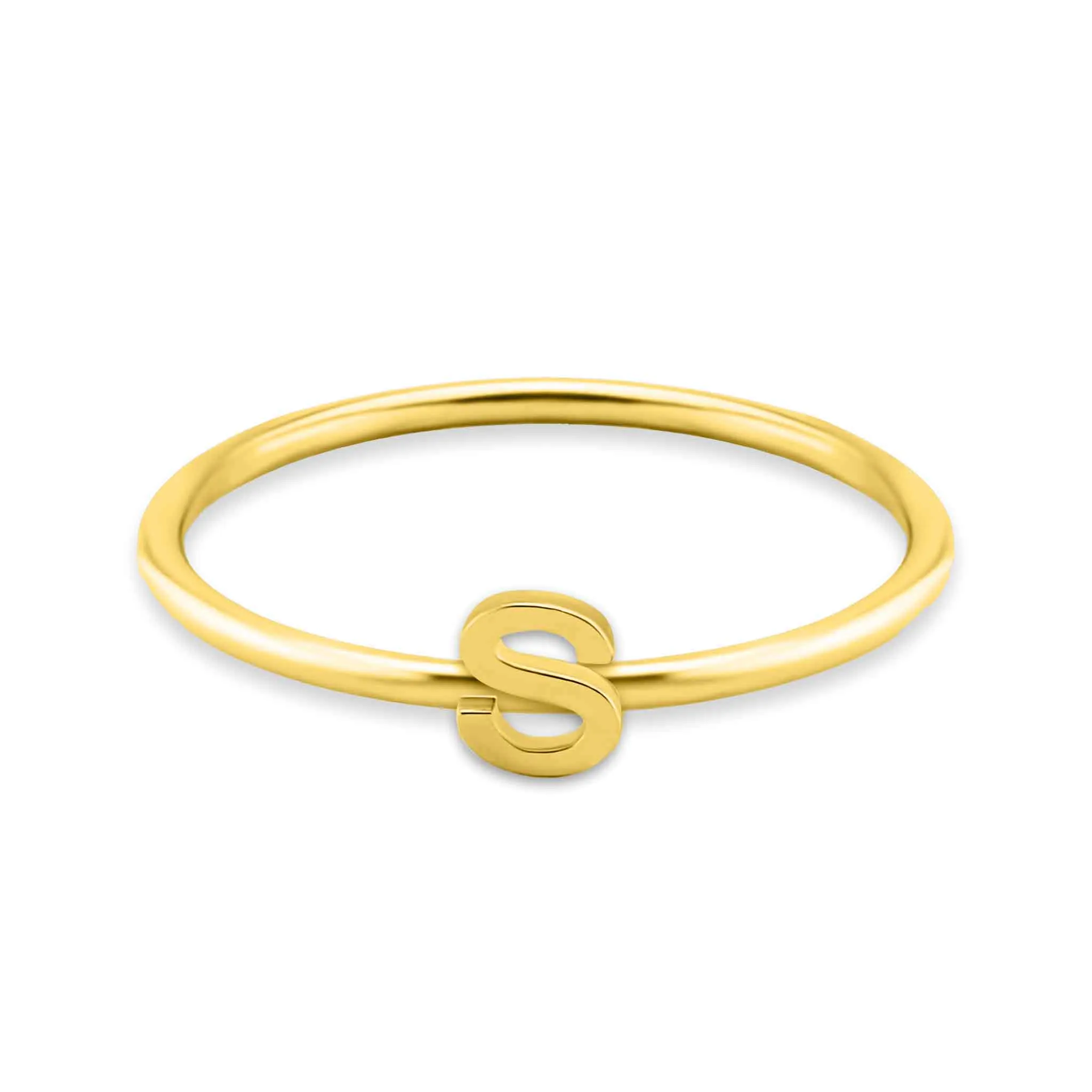 18k Gold PVD Coated Stainless Steel Initial Stacking Rings N-Z / ZRJ9021