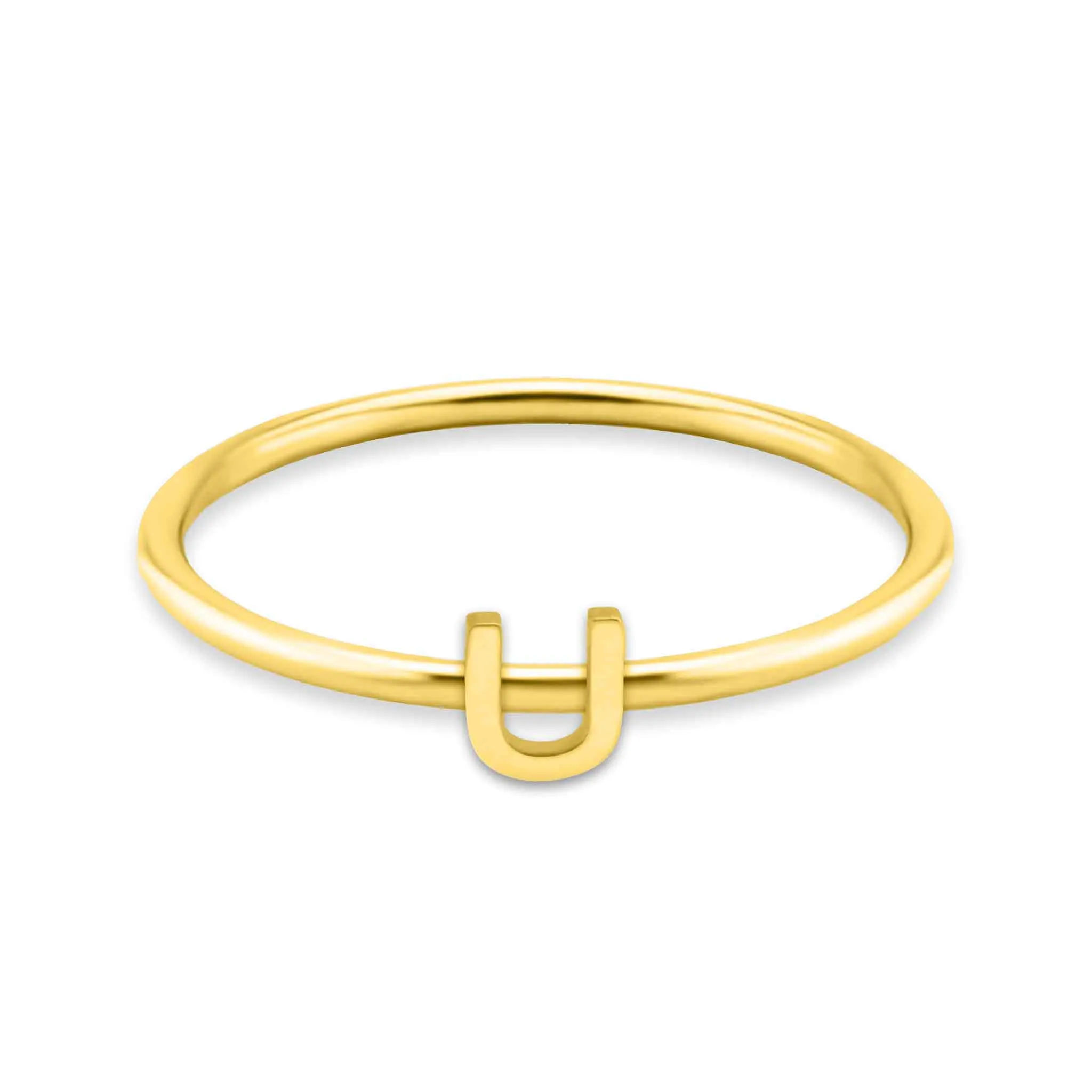 18k Gold PVD Coated Stainless Steel Initial Stacking Rings N-Z / ZRJ9021