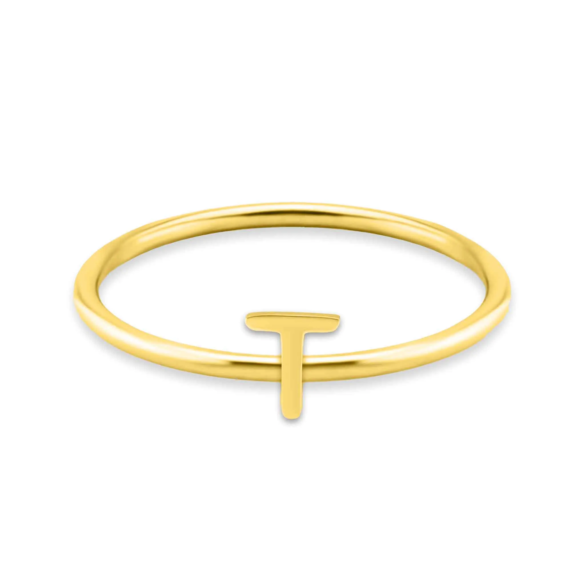 18k Gold PVD Coated Stainless Steel Initial Stacking Rings N-Z / ZRJ9021