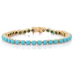 18K Gold Turquoise Eternity Bracelet