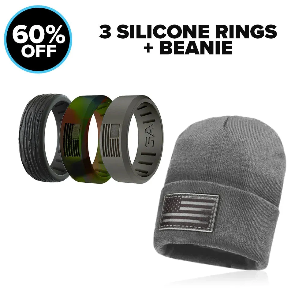 3 SILICONE RINGS   BEANIE