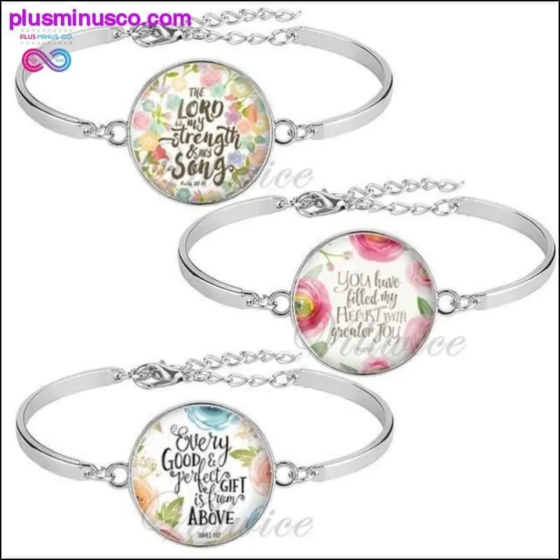 3Pcs / Set New Bible Verse Bracelet Silver Plated 25mm Art