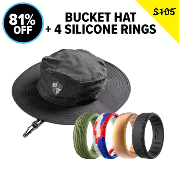 4 Silicone Rings   Bucket Hat