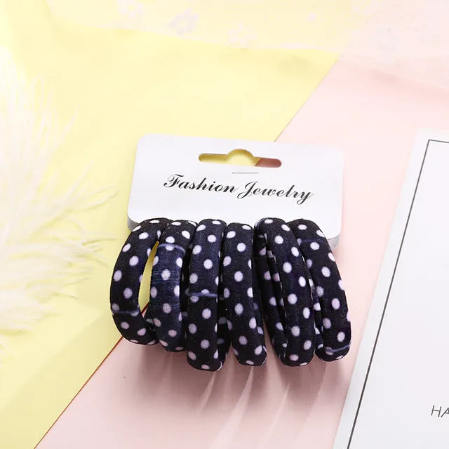 6PCS/Pack New Korean Cotton Print Hair Ropes Leopard High Elastic Headbands Elegant Hair Bands For Women Girls Hair Accessories