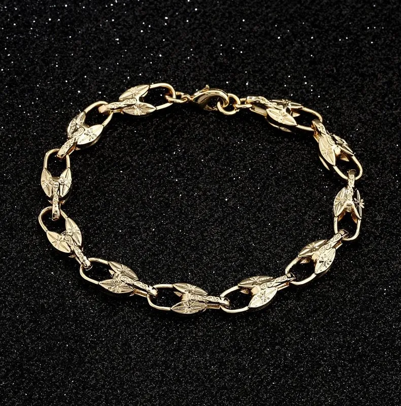 8mm Gold Filled Bonded Flat Tulip Bracelet 6/9 Inches