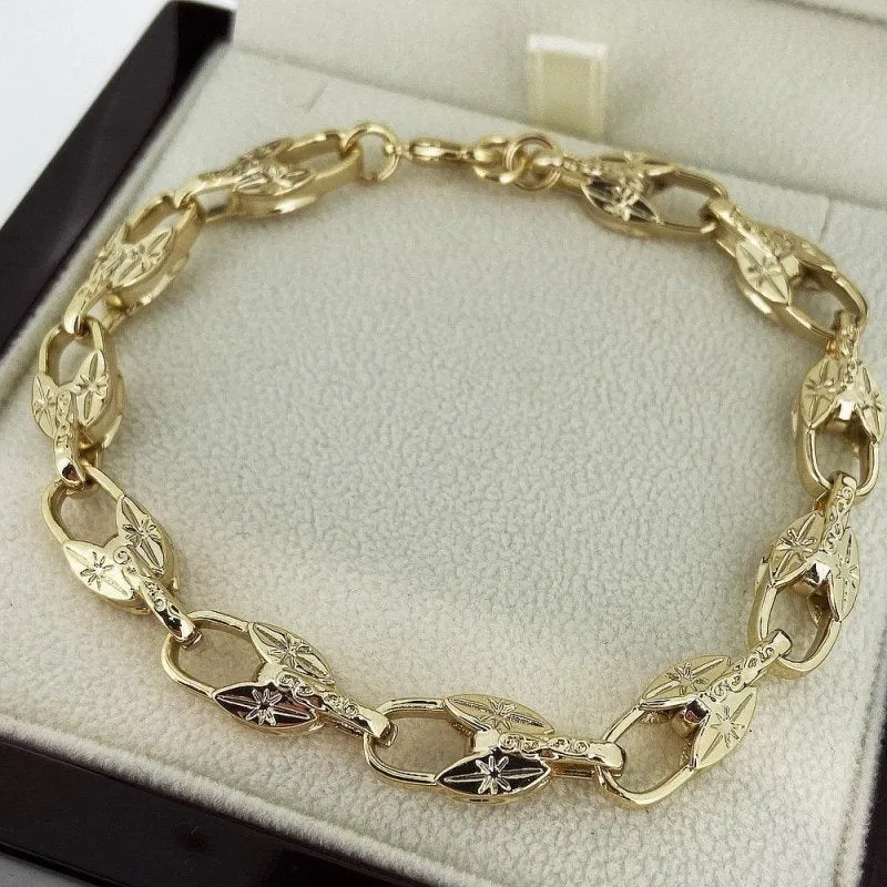 8mm Gold Filled Bonded Flat Tulip Bracelet 6/9 Inches