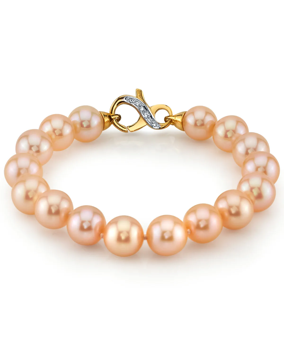 9.5-10.5mm Peach Freshwater Pearl Bracelet