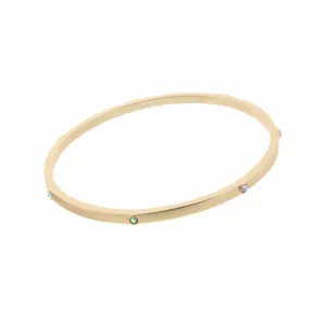 AB CLEAR ENCRUSTED GOLD BANGLE BRACELET