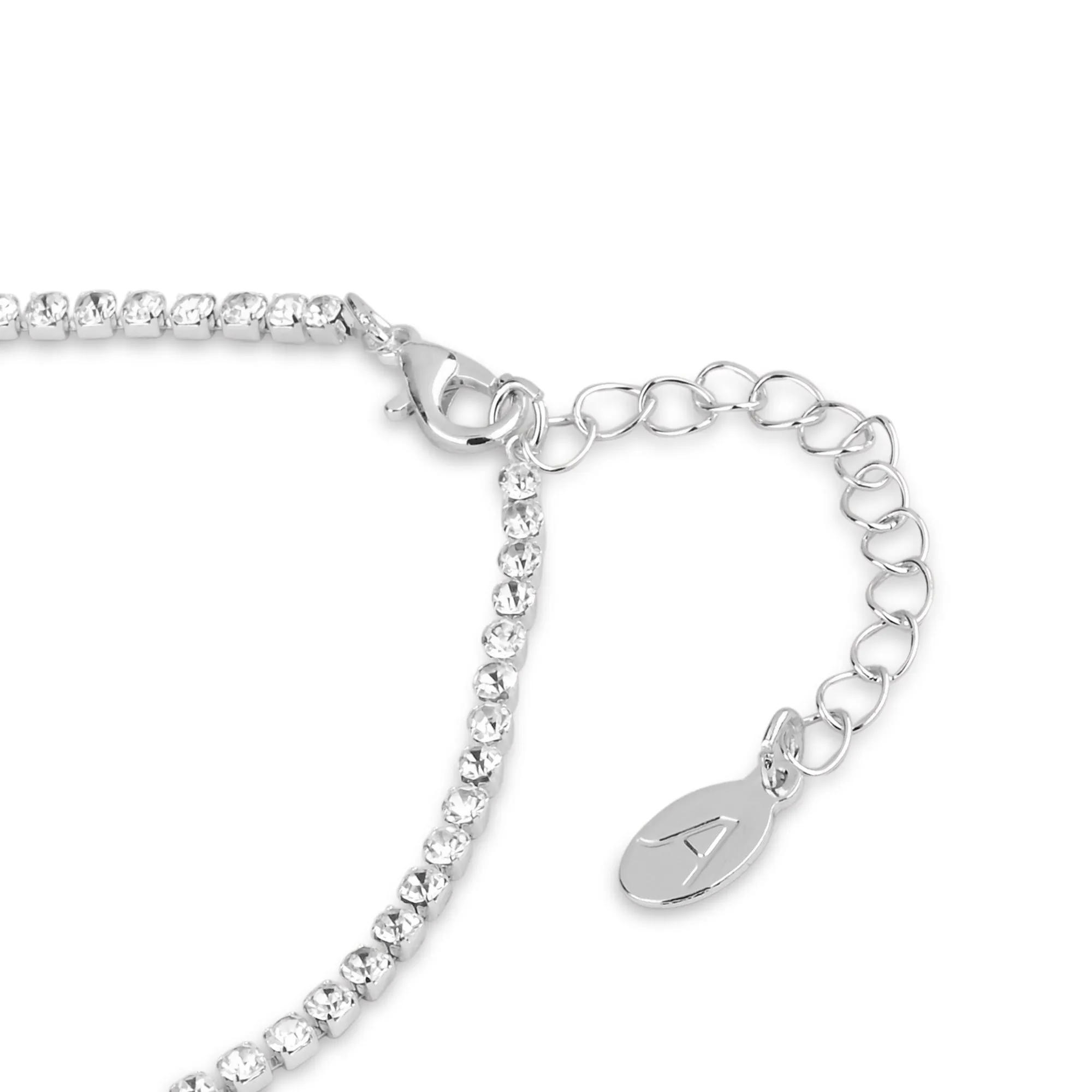 Accessorize London Women's Silver Cupchain Anklets Pack Of Two