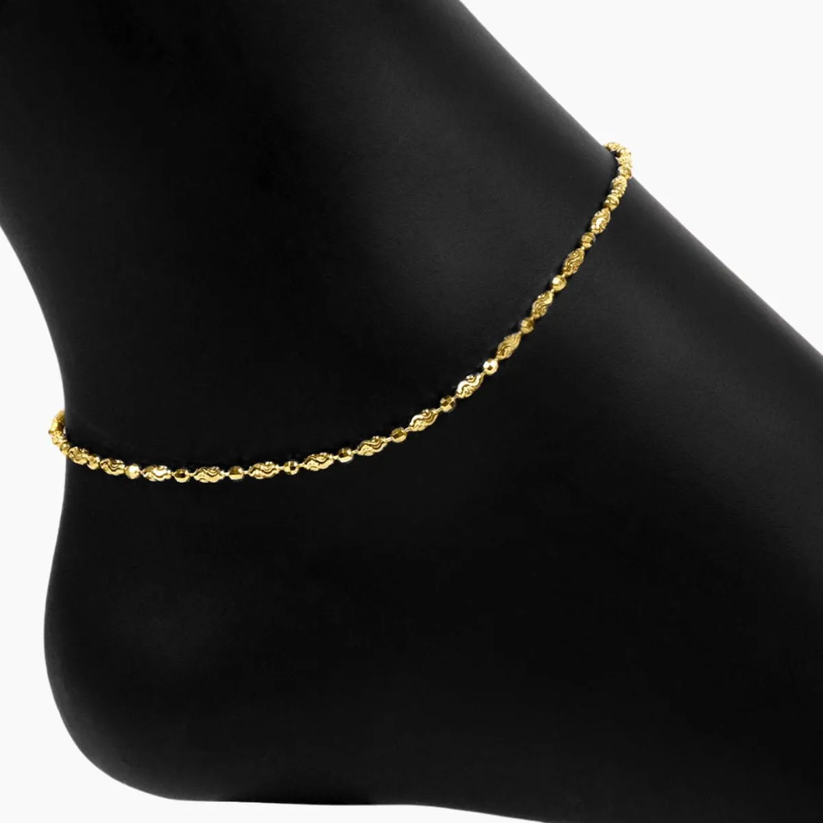 Adjustable Luna Bead Anklet (Gold)