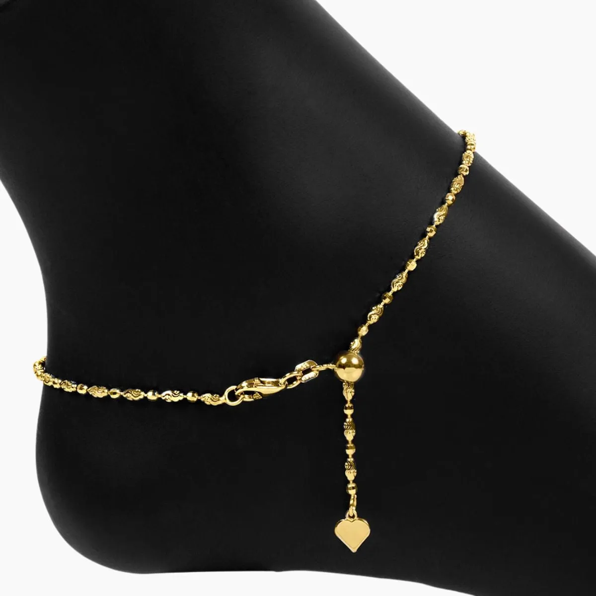 Adjustable Luna Bead Anklet (Gold)