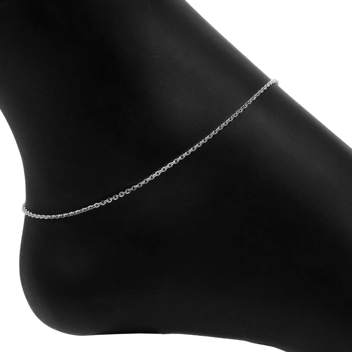 Adjustable Verona Cable Anklet (Silver)