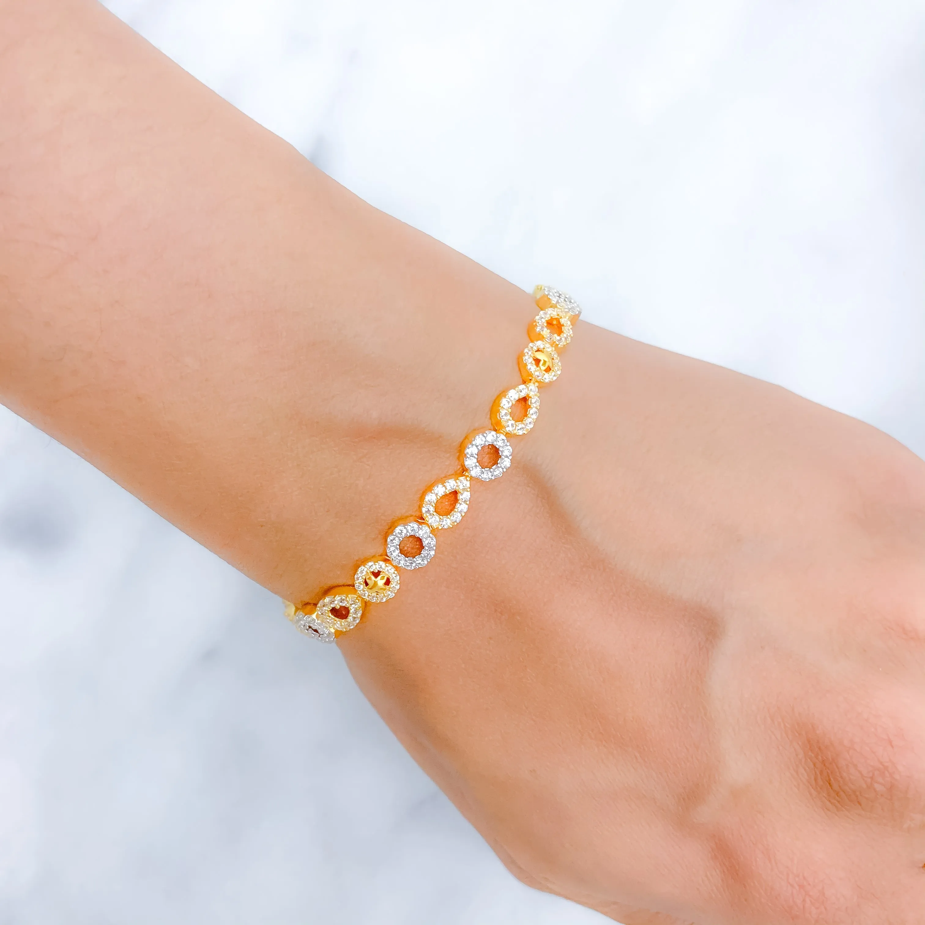 Alternating Links CZ Bracelet