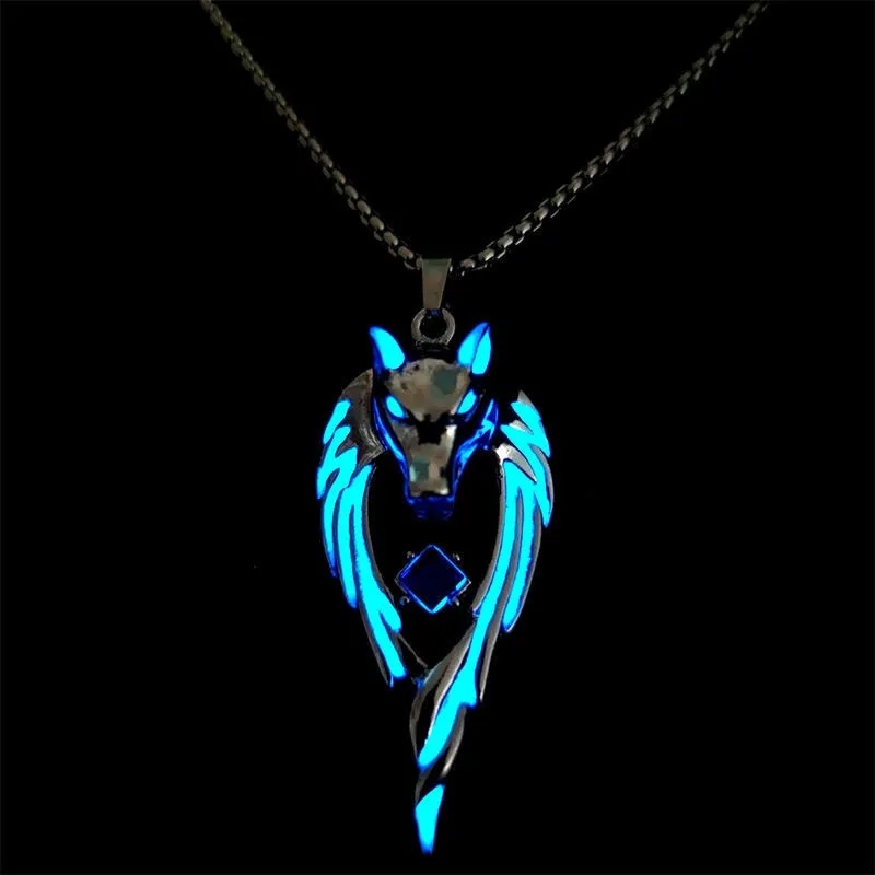 Amazing Glow in the Dark Wolf Necklaces