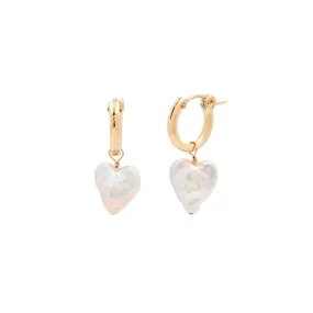 Amelia Heart Hoops | Pearl