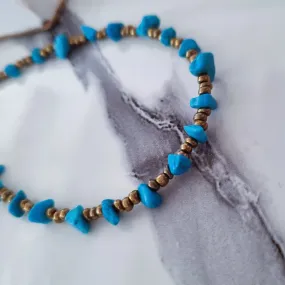 Anklets - turquoise