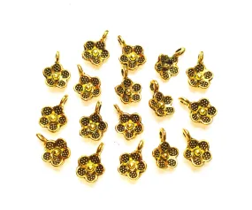 Antique Golden Flower Charms