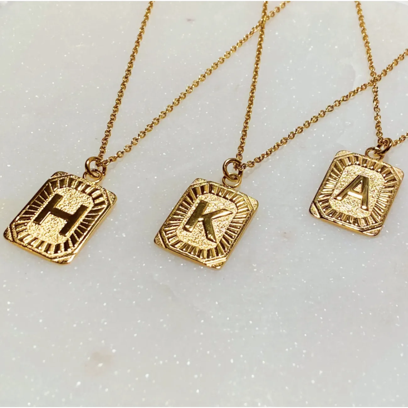 Art Deco Initial Necklaces