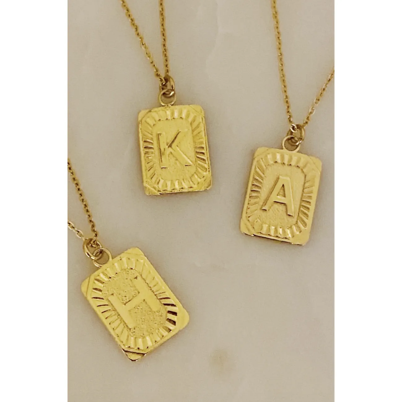 Art Deco Initial Necklaces