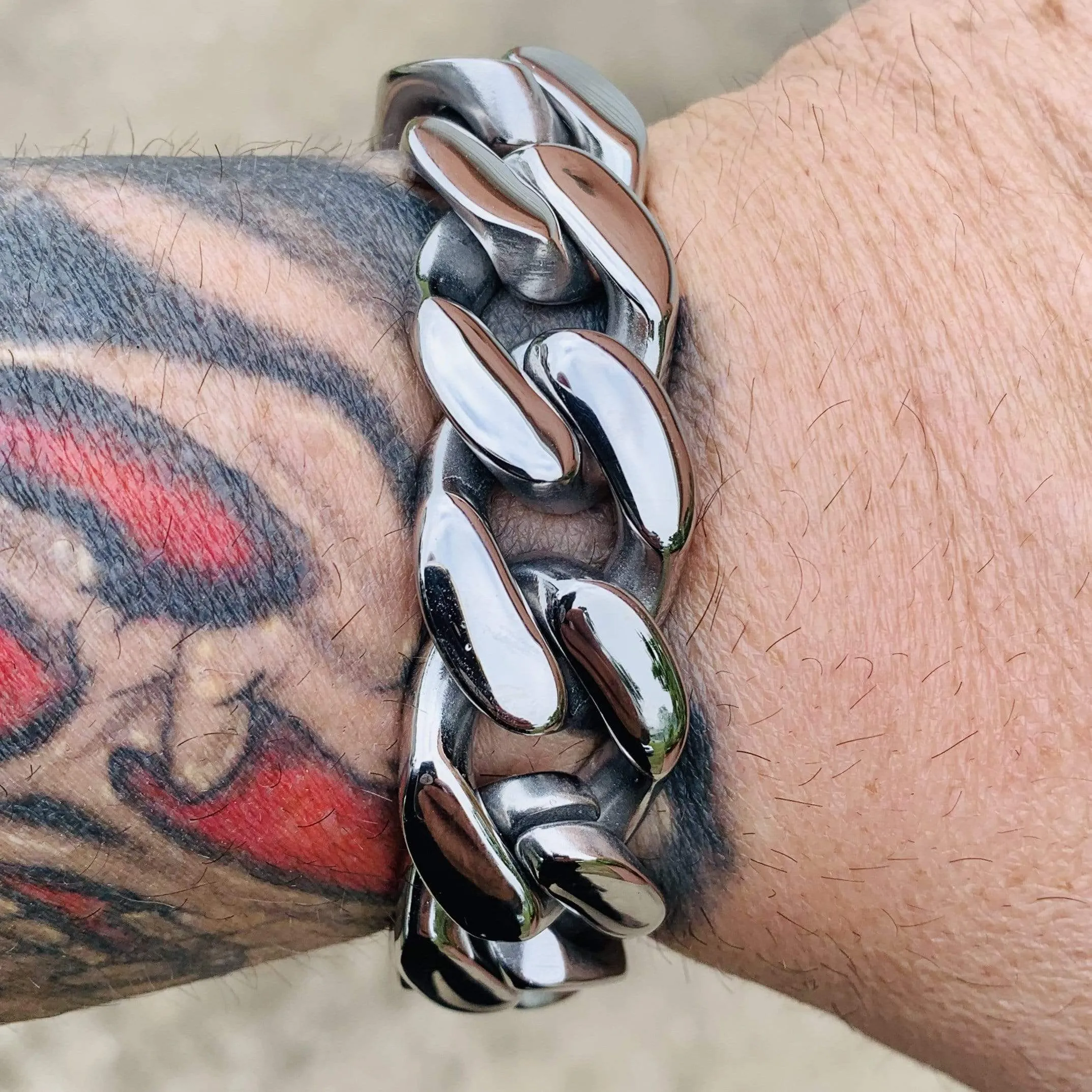 Bagger Bracelet - "EASY BIKER" - Polished - 3/4” wide - B16